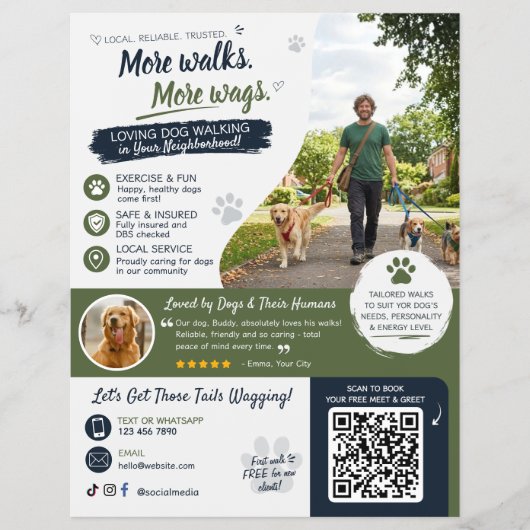 Hondenuitlaatservice Flyers QR-code (Voorkant)