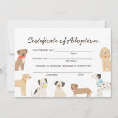 Hondenverjaardag adoptiecertificaat kaart (Voorkant)