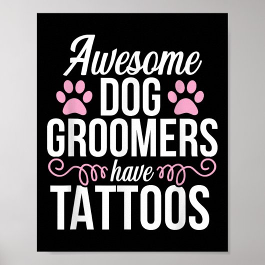 Hondenverzorger Grappige Schattigee Tattoos Pet Gr Poster (Voorkant)