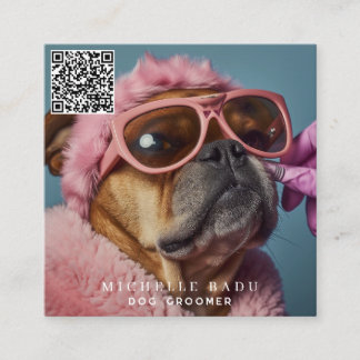 Hondenverzorger QR Code Social Media Vierkante Visitekaartje