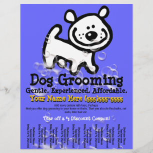 Hondenverzorging. Aanpasbare promotionele uitscheu Flyer