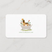 Hondenverzorging Duitse herdershond in bad Visitekaartje (Achterkant)