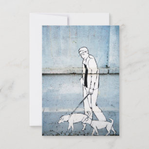 hondenwandelaar graffiti op branimirova street in kaart