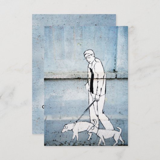 hondenwandelaar graffiti op branimirova street in kaart (Voorkant / Achterkant)