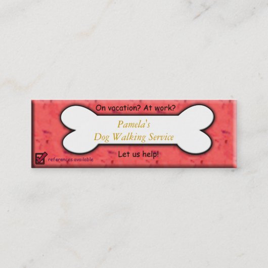 hondenwandelaar mini visitekaartje (Voorkant)