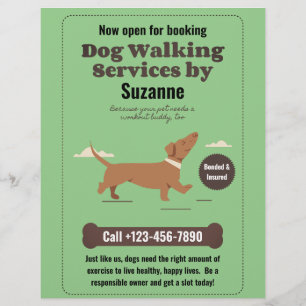 Hondenwandeldiensten van Suzanne Dachshund Flyer