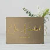 Honderd 100ste verjaardag uitnodiging (Staand Voorkant)