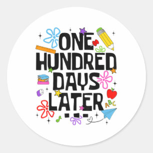 Honderd dagen later 100ste dag van de schoolleraar ronde sticker