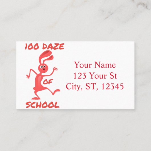 Honderd Daze van School Thunder_Cove Visitekaartje (Achterkant)