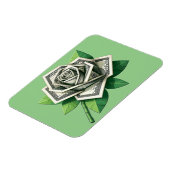 Honderd dollarbiljetten Origami roos Kunst Magneet (Linkerzijde)