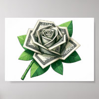 Honderd dollarbiljetten Origami roos Kunst