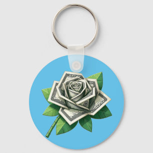 Honderd dollarbiljetten Origami roos Kunst Sleutelhanger