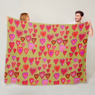 Honderd hart Fleece Blanket Deken