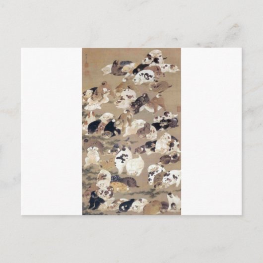 Honderd honden van Ito Jakuchu Briefkaart (Voorkant)