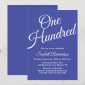 Honderd Script Lavendel Paarse 100e Verjaardag Kaart (Voorkant / Achterkant)