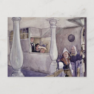 Honderdaangeboorte kerk tijdens de eredienst. briefkaart