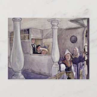 Honderdaangeboorte kerk tijdens de eredienst. briefkaart