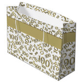 honderdste 100ste gouden willekeurig nummerpatroon groot cadeauzakje (Achterkant Gekanteld)