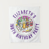 Honderdste verjaardag wandtapijt viering wandkleed (Voorkant)