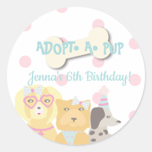 Hondje Adoptie Feest Favoriet Ronde Sticker