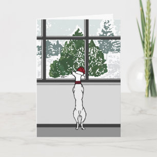 Hondje in de Kaart van het kerstvenster