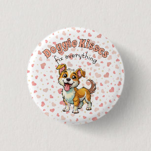 Hondje Kus Knop Ronde Button 3,2 Cm