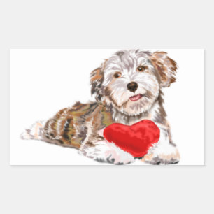 Hondje met Hart Cadeau Sticker Liefde