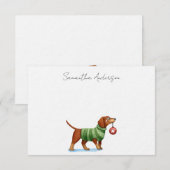 Hondje Persoonlijke Kerstkaart Notitiekaartje (Voorkant / Achterkant)