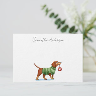 Hondje Persoonlijke Kerstkaart Notitiekaartje