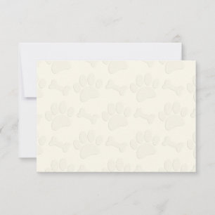 Hondje Pootafdrukken en Botten Blank Crème Wit Notitiekaartje