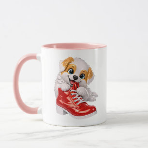 Hondje Schattig Glanzend Honden Rode Laars Mok