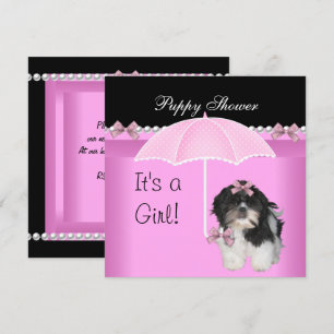 Hondje Shower Schattige Hond Roze Kaart