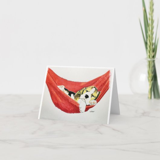 Hondje Slaap Notitiekaart (Voorkant)