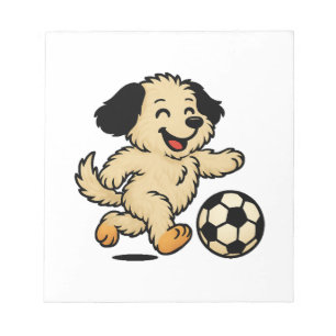 Hondje speelt voetbal notitieblok