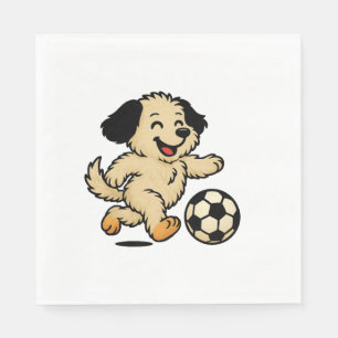Hondje speelt voetbal servet