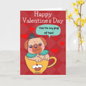 Hondje Van Mijn Hart Grappige Hond Valentijnskaart Kaart (Gele Bloem)