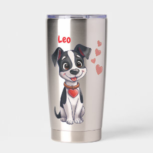 Hondje verliefd geïsoleerde drinkbeker