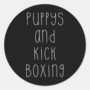Hondjes En Kickboksen Grappige Hobby Ronde Sticker
