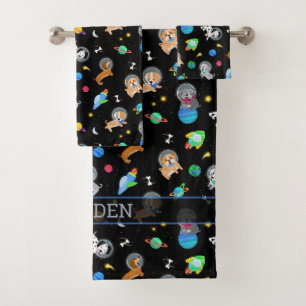 Hondjes In De Ruimte Waterverf Honden Astronauten Bad Handdoek