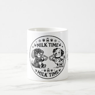 hondjes melk tijd BW koffiemok