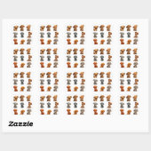 Hondjes vierkante sticker (Vel)