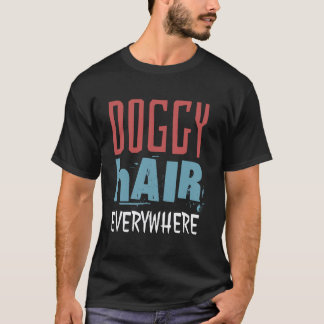 Hondjeshaar Overal Grappige Siberische Husky en Zi T-shirt