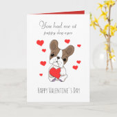 Hondjesogen Cute Valentijnsdag Kaart (Gele Bloem)