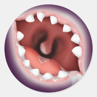 Hondsdolle Zombie Mond Ronde Sticker