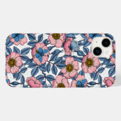 Hondsroos en vlinders Case-Mate iPhone case (Achterkant (horizontaal))