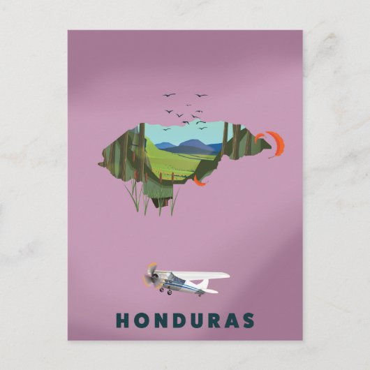 Honduras Carte illustrée affiche de voyage (Devant)