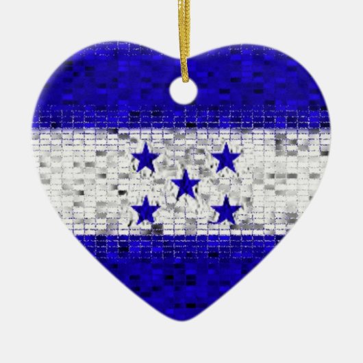 Honduras Flag glitter ornament (Voorkant)