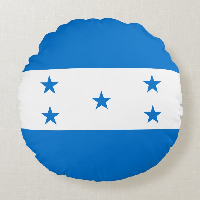 Honduras Flag Rond Kussen (Voorkant)