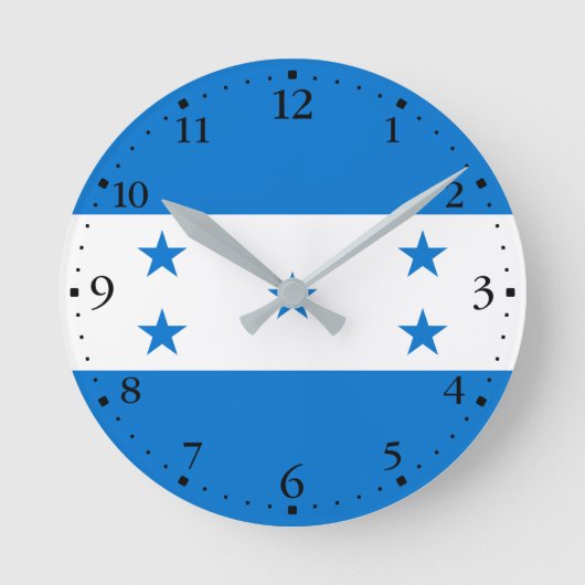 Honduras Flag Ronde Klok (Voorkant)