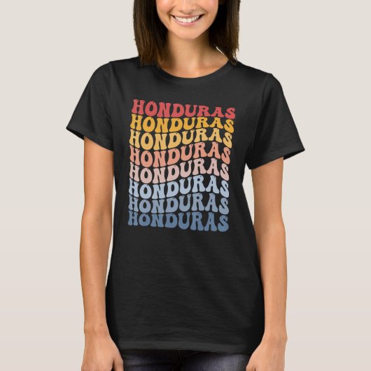Honduras Groovy Retro Honduran T-shirt (Voorkant)